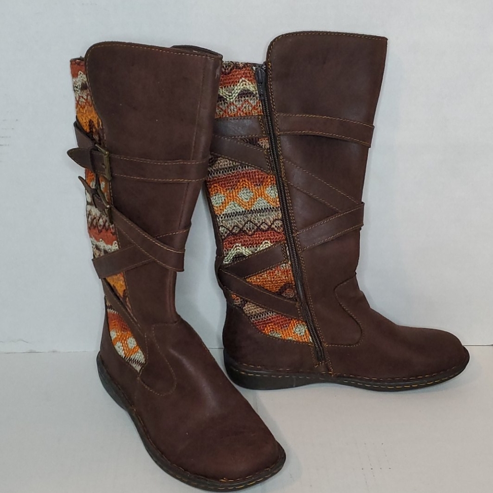 B.O.C. Brown Boots with Boho Sweater like Design